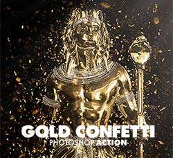 极品PS动作－散屑金身(含高清视频教程)：Gold Confetti Photoshop Action